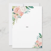 Mint Groene & Roze Pioenen 60e verjaardag Kaart (Achterkant)