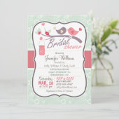 Mint Groene & Roze Tortelduifjes Vrijgezellenfeest Kaart (Staand voorkant)