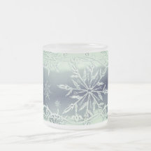 Mint groene sneeuwvlok bevroren mok