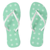 Mint Groene Stippen Trendy Sjabloon Rustiek Design Teenslippers (Voetbed)