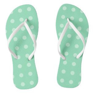 Mint Groene Stippen Trendy Sjabloon Rustiek Design Teenslippers