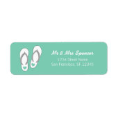 Mint groene strandslippers Terug Adres Labels (Voorkant)