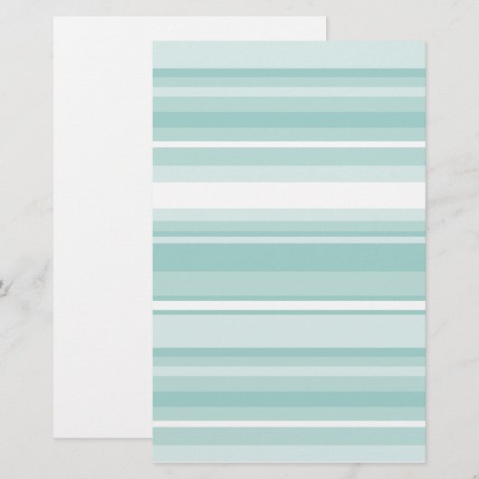 Mint-groene strepen briefpapier (Voorkant / Achterkant)