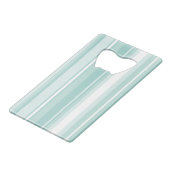 Mint-groene strepen creditkaart flessenopener (Voorkant Gekanteld)