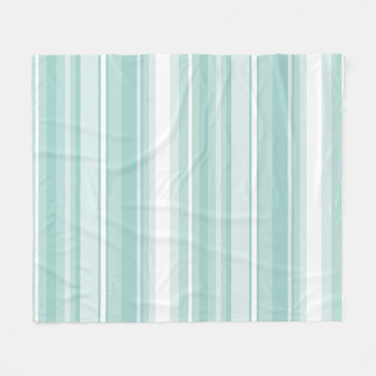 Mint-groene strepen fleece deken (Voorkant (Horizontaal))