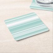 Mint-groene strepen kartonnen onderzetters (Schuin)