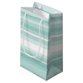 Mint-groene strepen klein cadeauzakje (Voorkant Gekanteld)