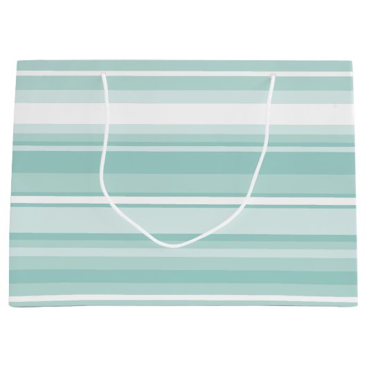 Mint-groene strepen large cadeautasje (Voorkant)