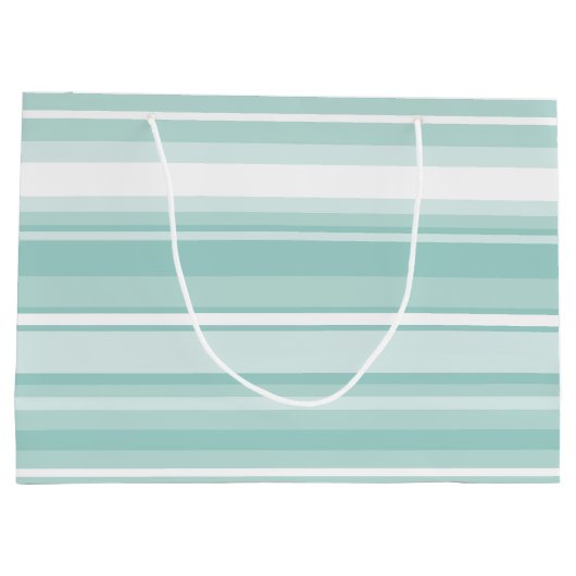 Mint-groene strepen large cadeautasje (Achterkant)