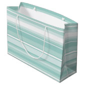 Mint-groene strepen large cadeautasje (Achterkant Gekanteld)