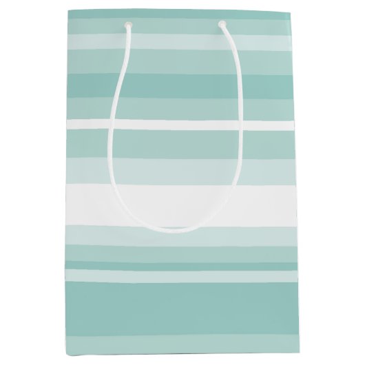 Mint-groene strepen medium cadeauzakje (Voorkant)