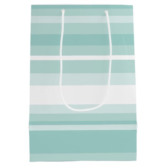 Mint-groene strepen medium cadeauzakje (Achterkant)