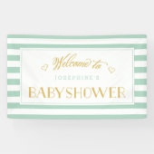 Mint Groene Strepen met Gouden Moeder om te zijn | Spandoek (Horizontaal)