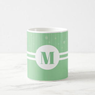 Mint groene strepen monogram Letter pastel minimaa Koffiemok