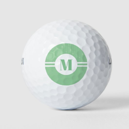 Mint groene strepen monogram pastel minimaal golfballen (Voorkant)