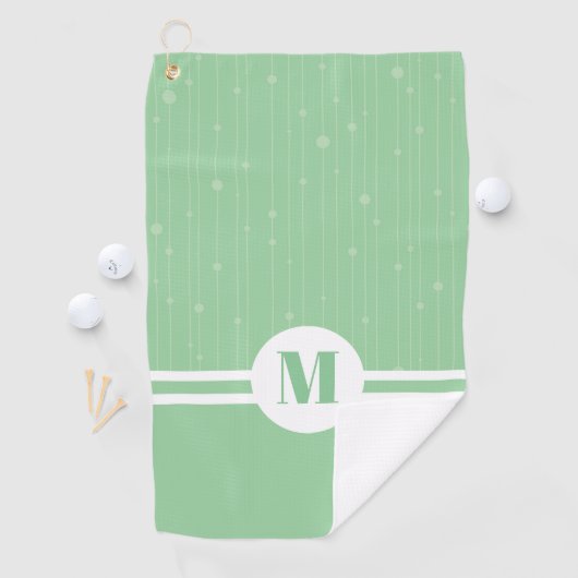 Mint groene strepen monogram pastel minimaal golfhanddoek (Insitu)