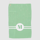 Mint groene strepen monogram pastel minimaal golfhanddoek (Voorkant)