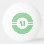 Mint groene strepen monogram pastel minimaal pingpongbal (Achterkant)
