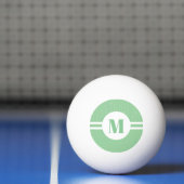 Mint groene strepen monogram pastel minimaal pingpongbal (Net)