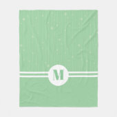 Mint groene strepen monogram pastel minimale vlot fleece deken (Voorkant)
