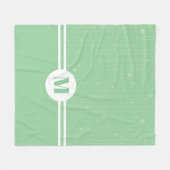 Mint groene strepen monogram pastel minimale vlot fleece deken (Voorkant (Horizontaal))