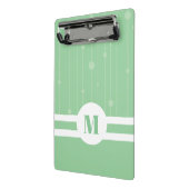 Mint groene strepen monogram pastel modern mini klembord (Angled2)