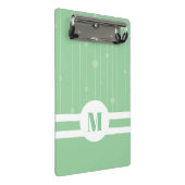 Mint groene strepen monogram pastel modern mini klembord (Schuin)