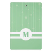 Mint groene strepen monogram pastel modern mini klembord (Achterkant)
