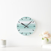 Mint-groene strepen ronde klok (Huis)