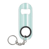 Mint-groene strepen sleutelhanger flessenopener (Voorkant)