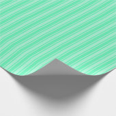 Mint-groene strepen van snoep cadeaupapier (Hoek)