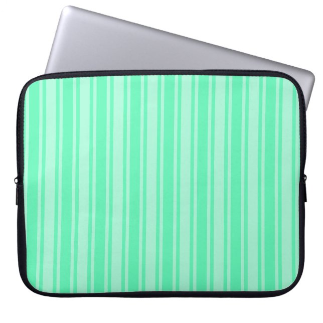Mint-groene strepen van snoep laptop sleeve (Voorkant)