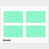 Mint-groene strepen van snoep rechthoekige sticker (Vel)