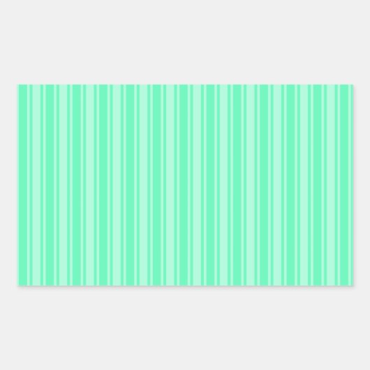 Mint-groene strepen van snoep rechthoekige sticker (Voorkant)