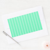 Mint-groene strepen van snoep rechthoekige sticker (Envelop)