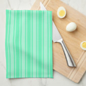 Mint-groene strepen van snoep theedoek (Quarter Fold)