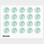 Mint groene stripe spiraal van envelop ronde sticker (Vel)