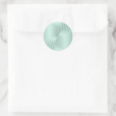 Mint groene stripe spiraal van envelop ronde sticker (Tas)
