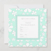 MINT GROENE STROMEN BIRTHDAY PARTIJ INVITATIE KAART (Achterkant)