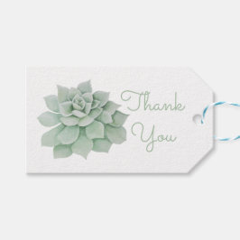 Mint Groene Succulente Cactus Dank je bruiloft Cadeaulabel
