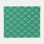 Mint-groene tinten Art Nieuw geometrisch patroon Fleece Deken (Voorkant (Horizontaal))