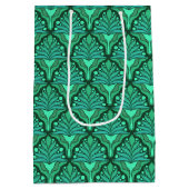 Mint-groene tinten Art Nieuw geometrisch patroon Medium Cadeauzakje (Achterkant)