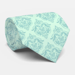 Mint-groene tinten Damask geometrisch patroon Stropdas