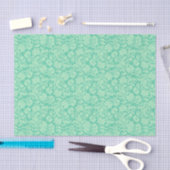 Mint-groene tinten Floral Damasthatten Pattern Tissuepapier (Craft)