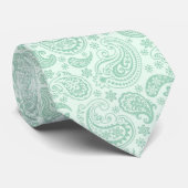 Mint-groene tinten  Paisley Patroon Stropdas (Opgerold)