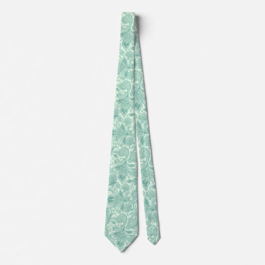 Mint-groene tinten   Paisley Stropdas (Voorkant)