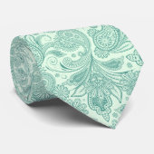 Mint-groene tinten Paisley Stropdas (Opgerold)