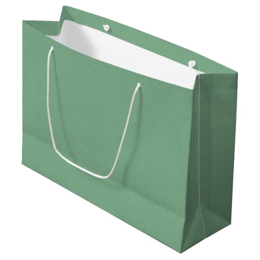 Mint groene vaste textuur groot cadeauzakje (Voorkant Gekanteld)