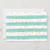 Mint Groene Waterverf Baby shower Uitnodiging (Achterkant)