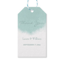 Mint Groene Waterverf Bruiloft Cadeau Labels